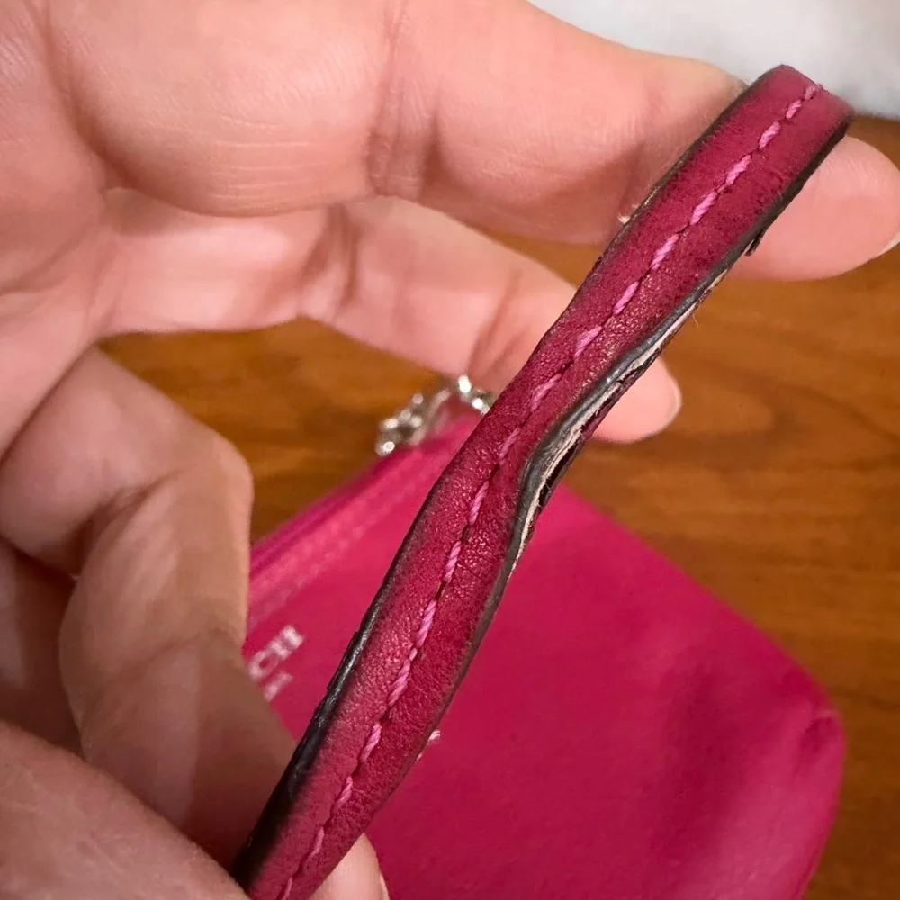 Coach Legacy Leather Universal Travel Wristlet Coin Pouch Case in Fuchsia Pink - Picture 9 of 12